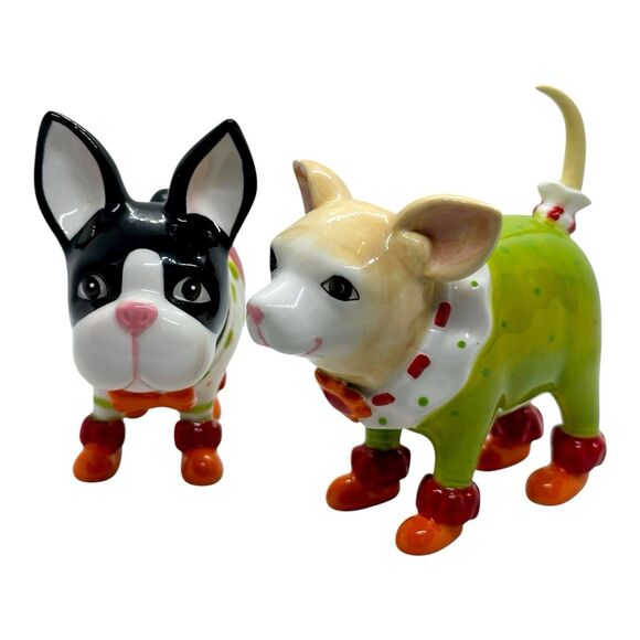 Patience Brewster Krinkles Chihuahua & Boston Terrier Salt & Pepper Shakers - Picture 3 of 14